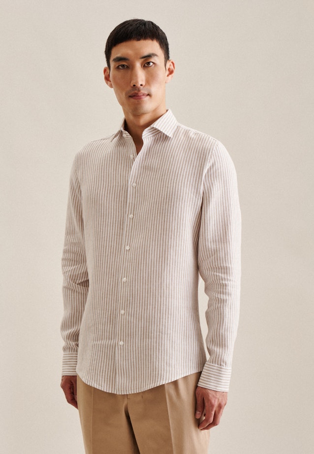 X-Slim Business Hemd Streifen in Braun |  Seidensticker Onlineshop