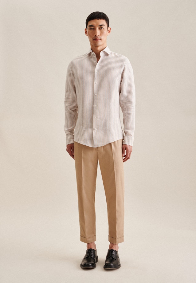 X-Slim Business Hemd Streifen in Braun |  Seidensticker Onlineshop