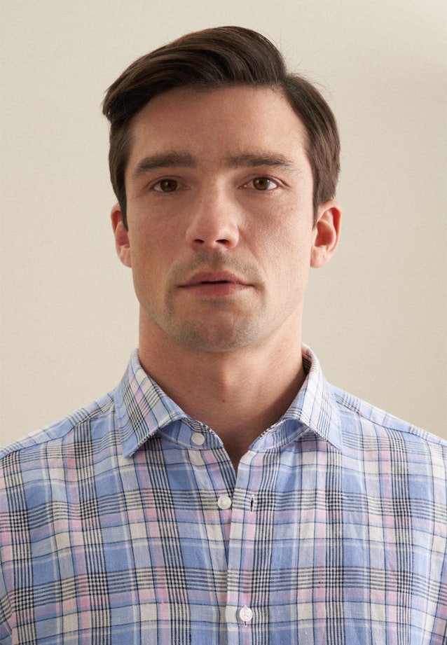 Regular Business Hemd Karo in Hellblau |  Seidensticker Onlineshop