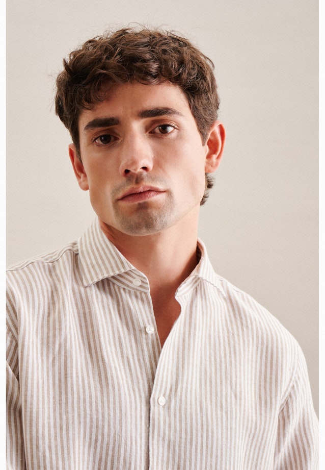 Regular Business Hemd Streifen in Braun |  Seidensticker Onlineshop