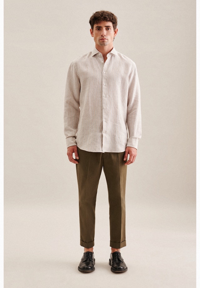 Regular Business Hemd Streifen in Braun |  Seidensticker Onlineshop