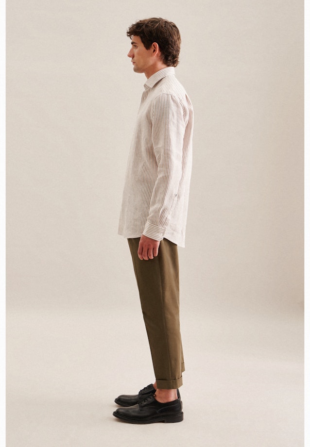 Regular Business Hemd Streifen in Braun |  Seidensticker Onlineshop