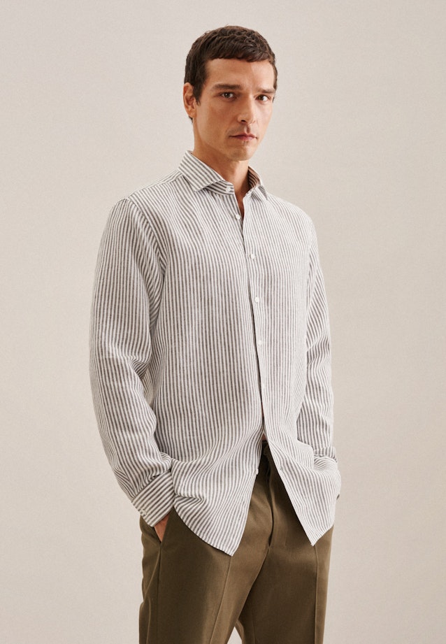 Regular Business shirt Stripe in Green |  Seidensticker Onlineshop