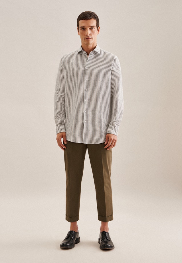 Regular Business shirt Stripe in Green |  Seidensticker Onlineshop