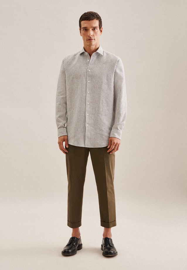 Regular Chemise d'affaires rayures in Vert |  Seidensticker Onlineshop