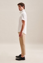 Linen Short sleeve Business Shirt in Slim with Kent-Collar in White |  Seidensticker Onlineshop