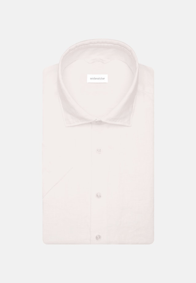 Linen Short sleeve Business Shirt in Slim with Kent-Collar in White |  Seidensticker Onlineshop