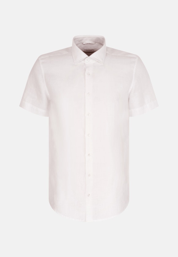 Linen Short sleeve Business Shirt in Slim with Kent-Collar in White |  Seidensticker Onlineshop