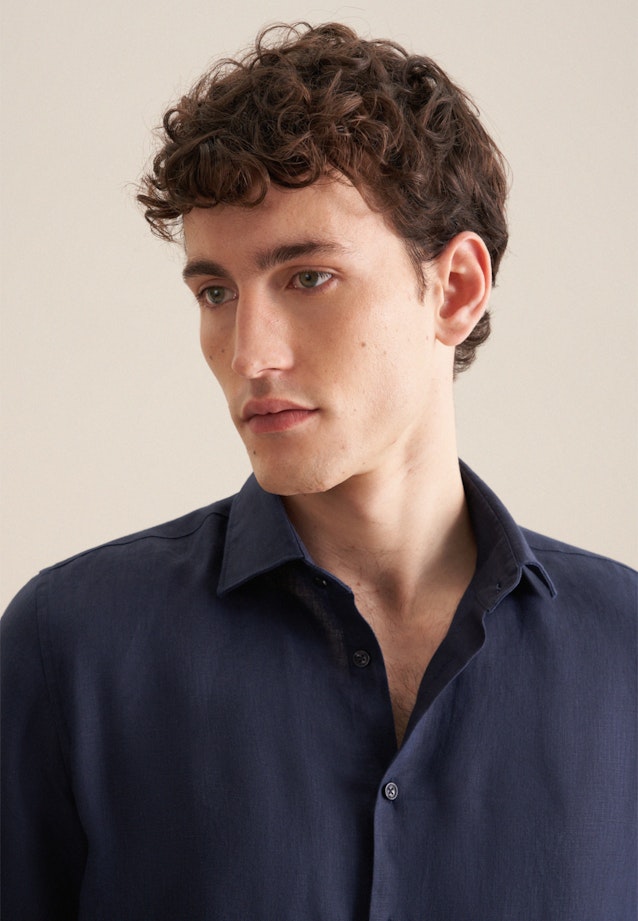 Shaped Business Shirt Uni in Dark Blue |  Seidensticker Onlineshop