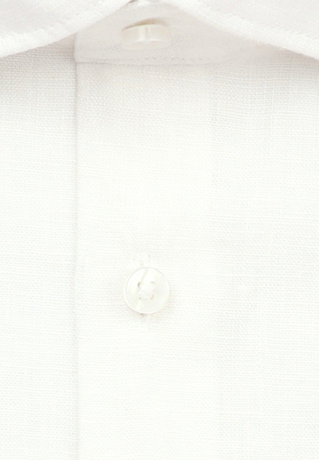 Leinen Kurzarm Business Hemd in Shaped mit Kentkragen in Weiß |  Seidensticker Onlineshop