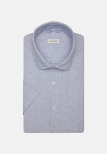 Linen Short sleeve Business Shirt in Shaped with Kent-Collar in Light Blue |  Seidensticker Onlineshop