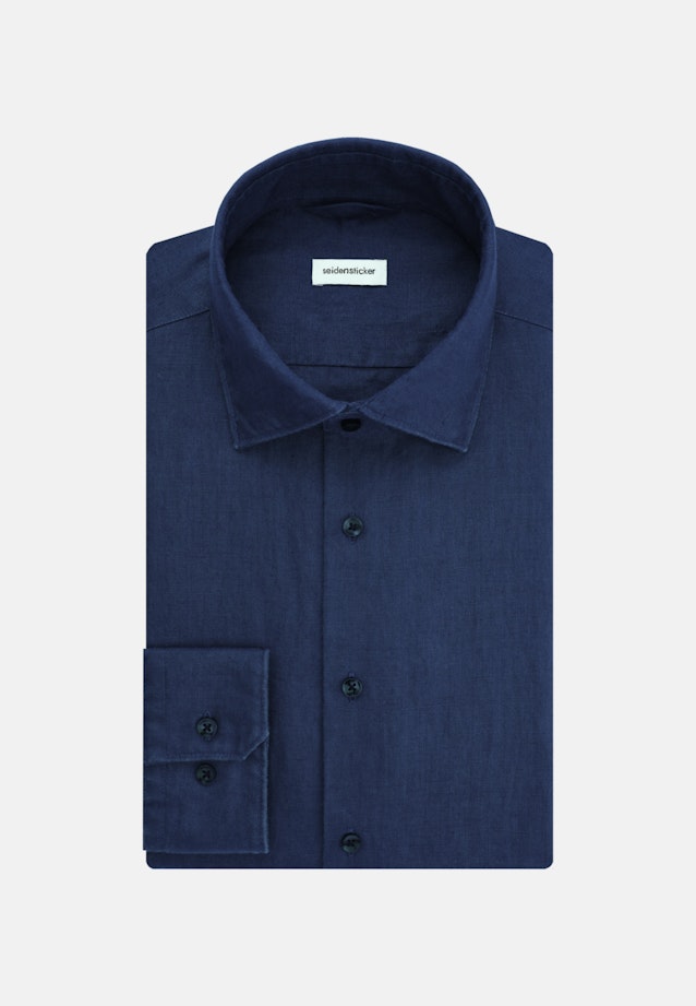 Chemise Business Regular Lin Col Kent in Bleu Foncé |  Seidensticker Onlineshop