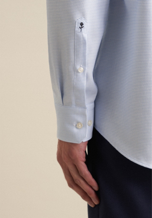 Chemise Business Regular Structuré Col Kent in Bleu Clair |  Seidensticker Onlineshop