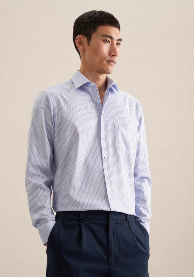 Twill Business Shirt in Regular with Kent-Collar and extra long sleeve in Light Blue | Seidensticker Onlineshop