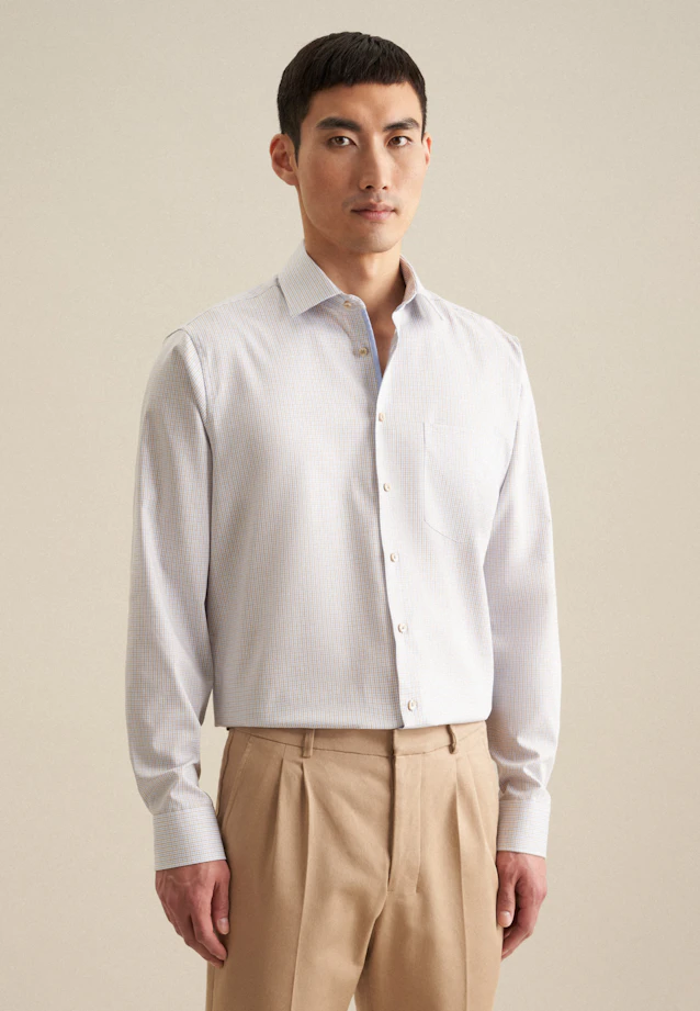 Regular Chemise d'affaires carreaux in Marron |  Seidensticker Onlineshop