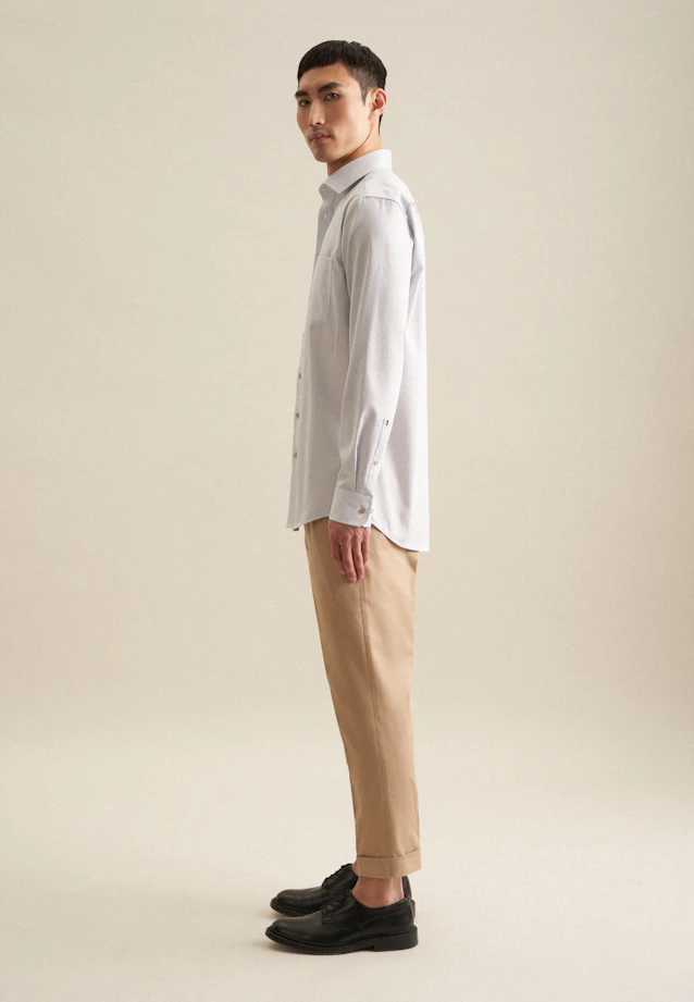 Regular Chemise d'affaires carreaux in Marron |  Seidensticker Onlineshop