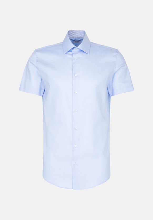 Non-iron Twill Short sleeve Business Shirt in Slim with Kent-Collar in Light Blue |  Seidensticker Onlineshop