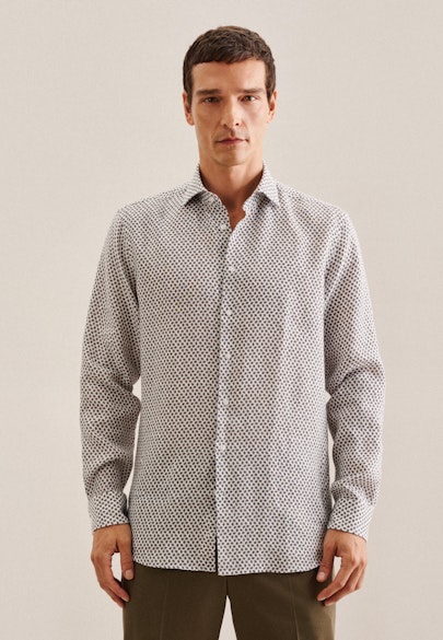 Regular Business shirt Small pattern in Brown |  Seidensticker Onlineshop
