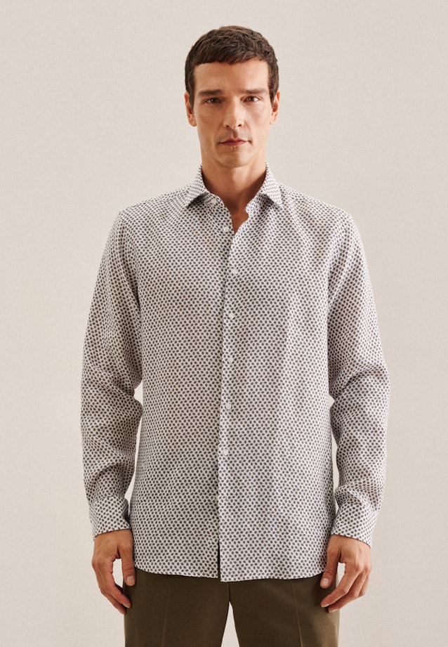 Regular Business Hemd Kleinmuster in Braun |  Seidensticker Onlineshop