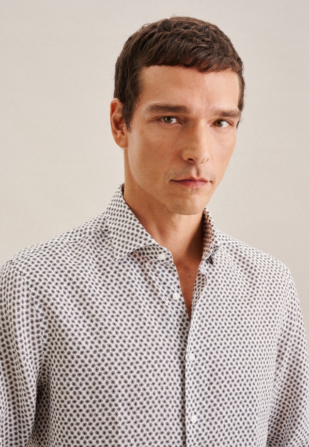 Regular Business Hemd Kleinmuster in Braun |  Seidensticker Onlineshop