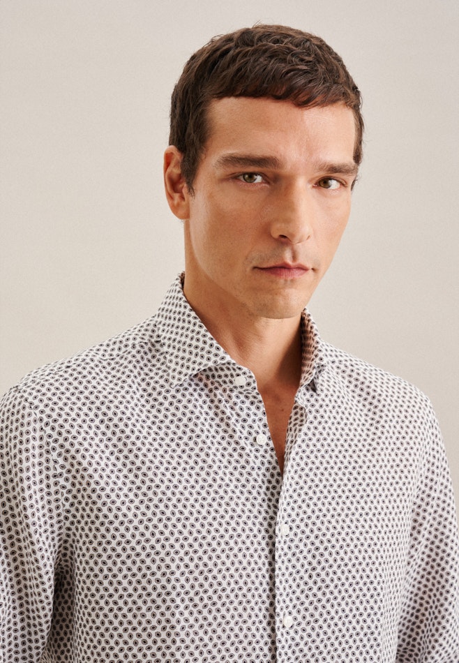 Regular Chemise d'affaires Petit motif dans Marron | Boutique en ligne Seidensticker