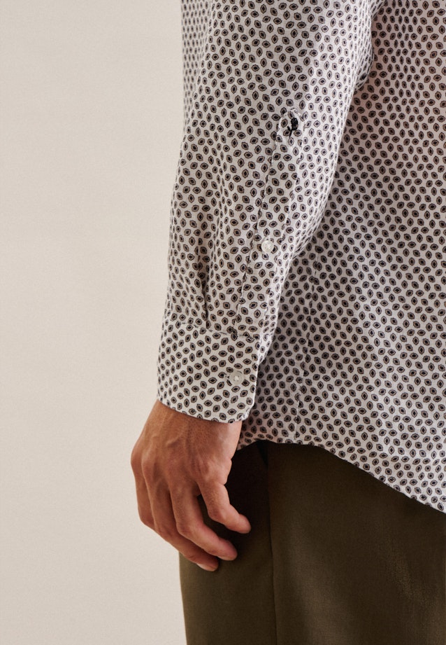 Regular Business Hemd Kleinmuster in Braun |  Seidensticker Onlineshop