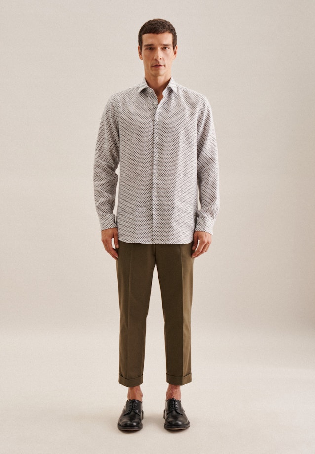 Regular Business Hemd Kleinmuster in Braun |  Seidensticker Onlineshop