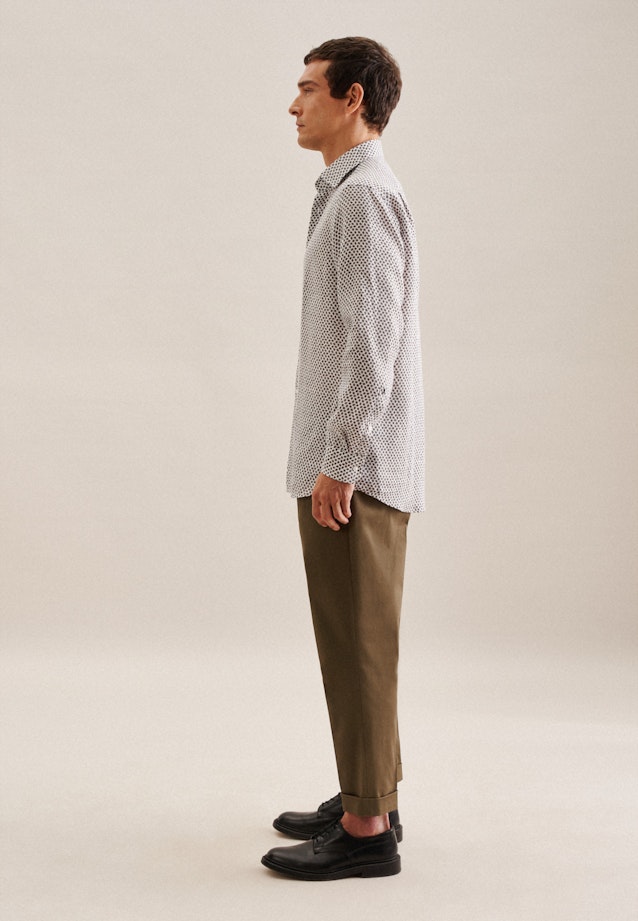 Regular Business Hemd Kleinmuster in Braun |  Seidensticker Onlineshop