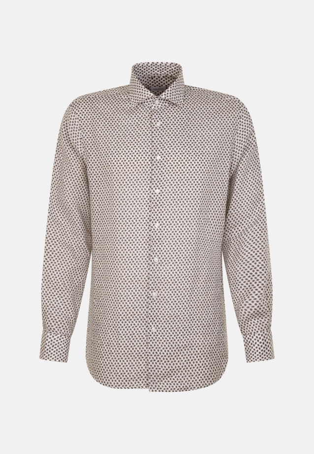 Regular Business Hemd Kleinmuster in Braun |  Seidensticker Onlineshop