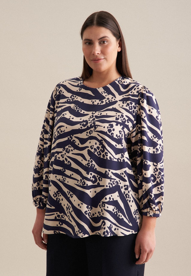 Shirtbluse Animal in Bleu Foncé |  Seidensticker Onlineshop