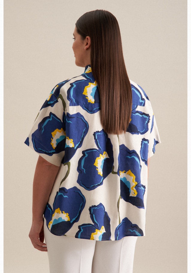 Kraag Shirtblouse in Middelmatig Blauw | Seidensticker Onlineshop
