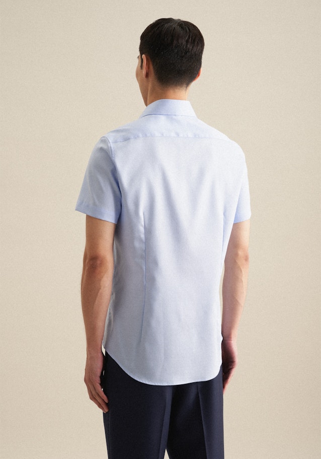 Non-iron Twill korte arm Business overhemd in Shaped with Kentkraag in Lichtblauw | Seidensticker Onlineshop