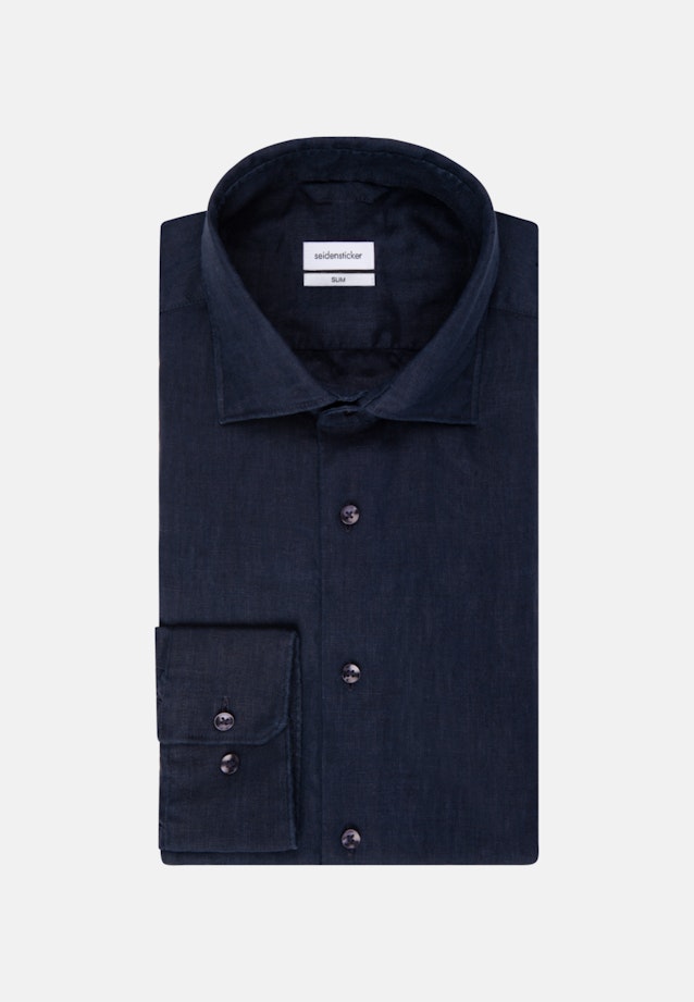 Chemise Business X-Slim Lin Col Kent in Bleu Foncé |  Seidensticker Onlineshop