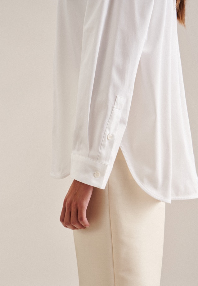 Long sleeve Satin Long Blouse in White |  Seidensticker Onlineshop