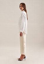 Long sleeve Satin Long Blouse in White |  Seidensticker Onlineshop