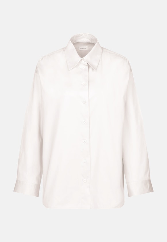Long sleeve Satin Long Blouse in White |  Seidensticker Onlineshop