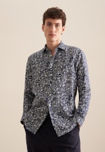 Regular Chemise d'affaires Floral in Bleu Foncé |  Seidensticker Onlineshop