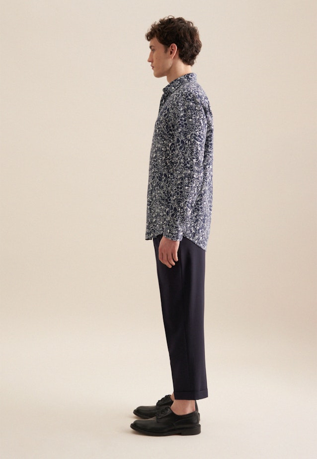 Regular Chemise d'affaires Floral in Bleu Foncé |  Seidensticker Onlineshop