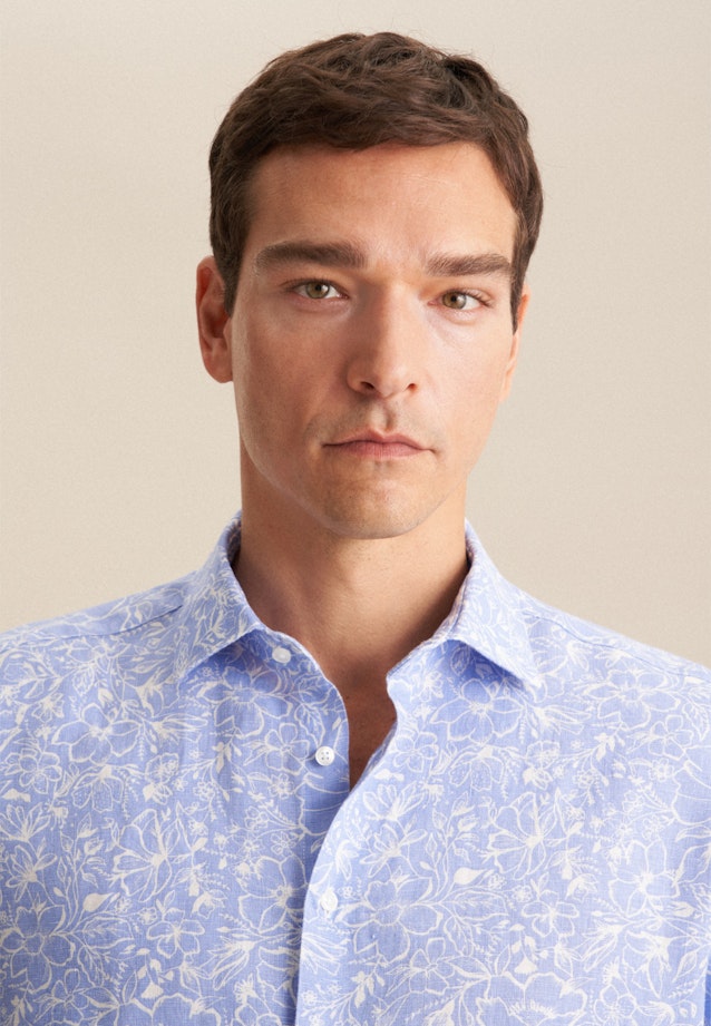 Regular Business shirt Floral in Light Blue |  Seidensticker Onlineshop