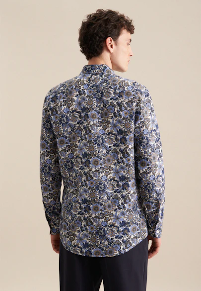 Regular Chemise d'affaires Floral in Bleu Foncé |  Seidensticker Onlineshop