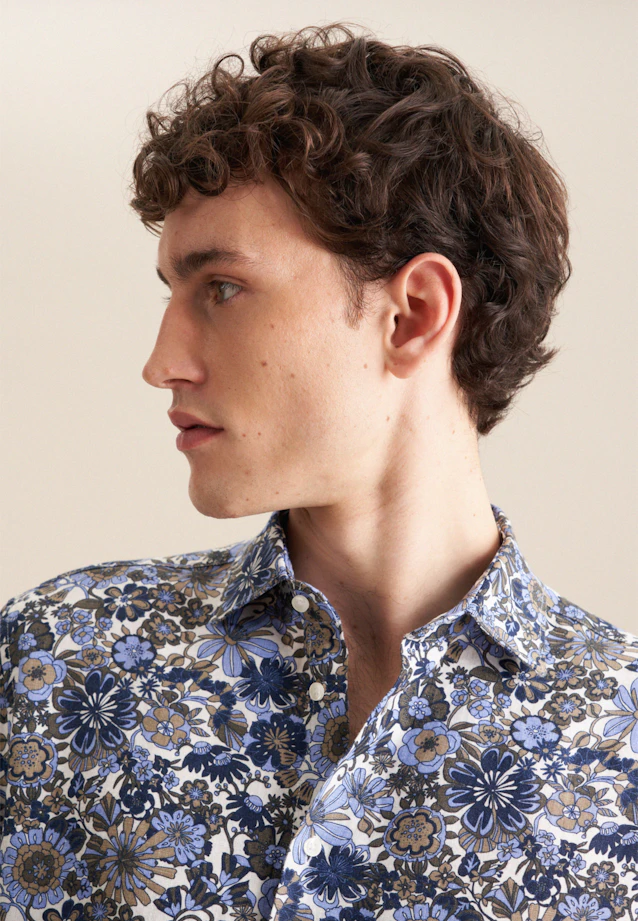 Regular Chemise d'affaires Floral in Bleu Foncé |  Seidensticker Onlineshop