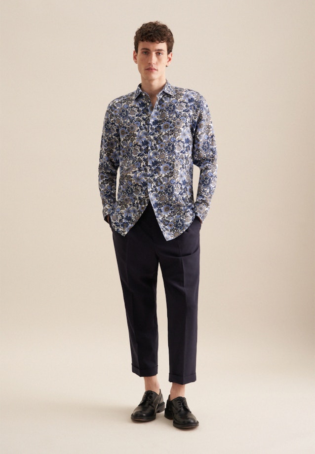 Regular Business Hemd Floral in Dunkelblau |  Seidensticker Onlineshop