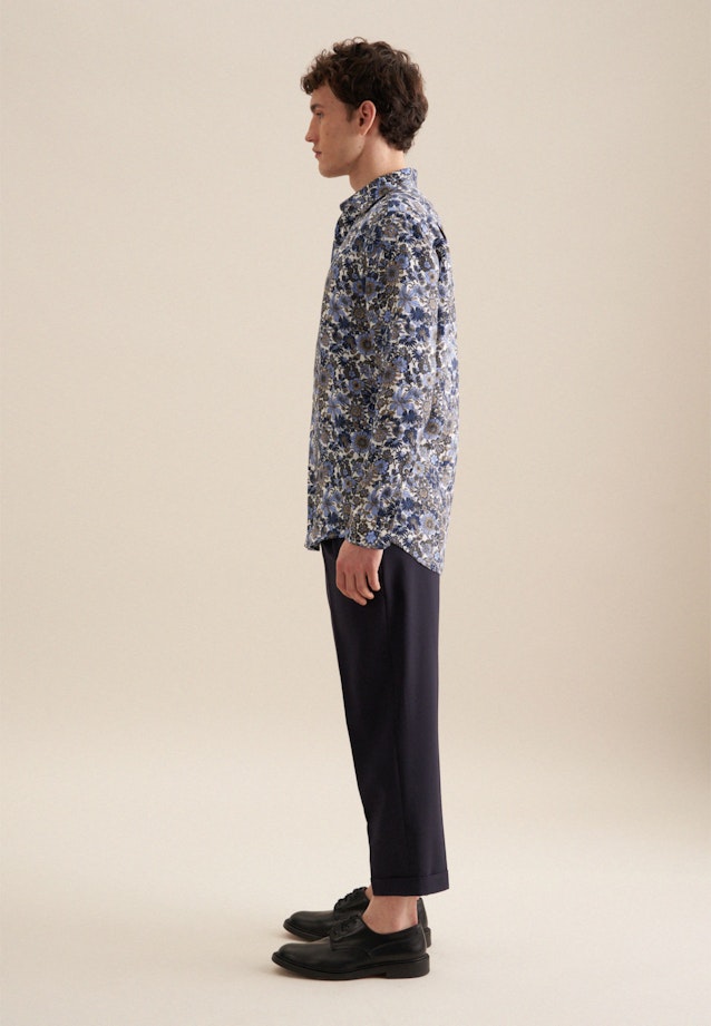 Regular Business Hemd Floral in Dunkelblau |  Seidensticker Onlineshop