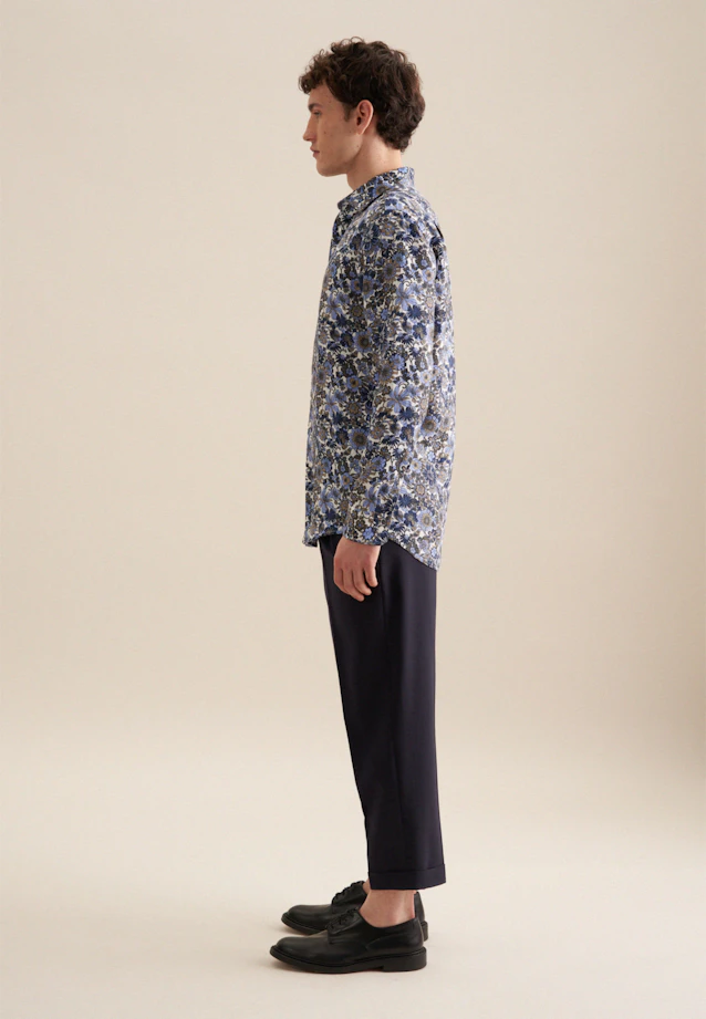 Regular Chemise d'affaires Floral in Bleu Foncé |  Seidensticker Onlineshop