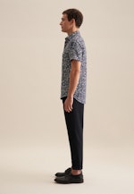 Linen Short sleeve Business Shirt in Slim with Kent-Collar in Dark Blue |  Seidensticker Onlineshop