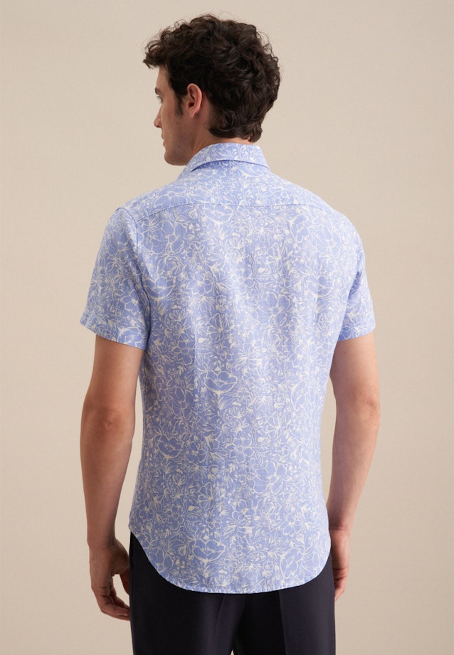 Linen Short sleeve Business Shirt in Slim with Kent-Collar in Light Blue |  Seidensticker Onlineshop