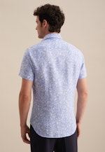 Linen Short sleeve Business Shirt in Slim with Kent-Collar in Light Blue |  Seidensticker Onlineshop