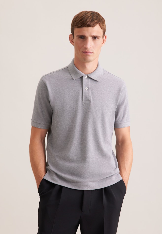Regular Polo Uni in Grau | Seidensticker Onlineshop