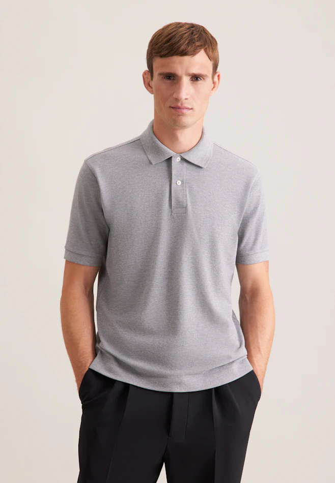 Regular Polo Uni in Grau | Seidensticker Onlineshop
