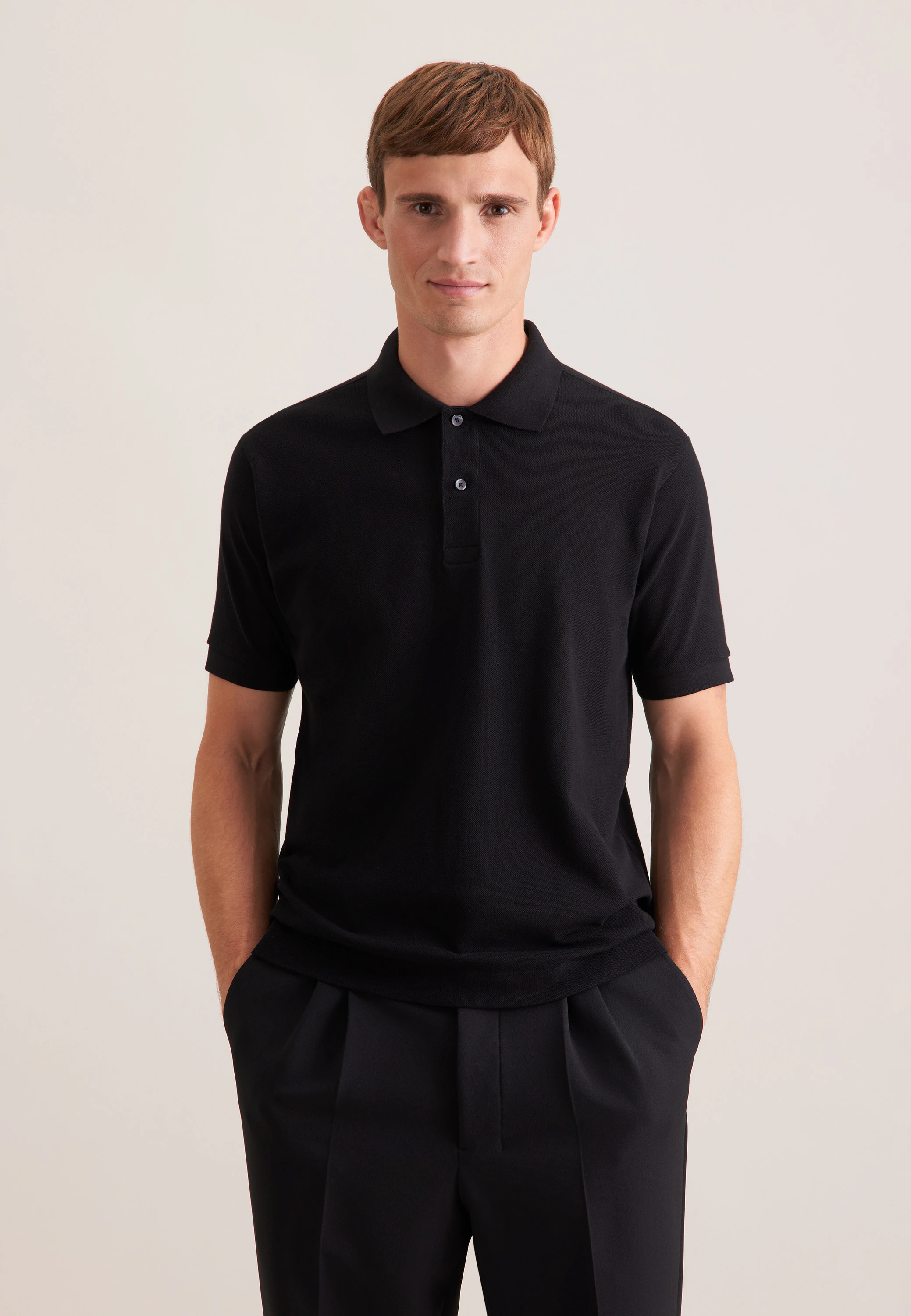Regular Polo Uni Schwarz